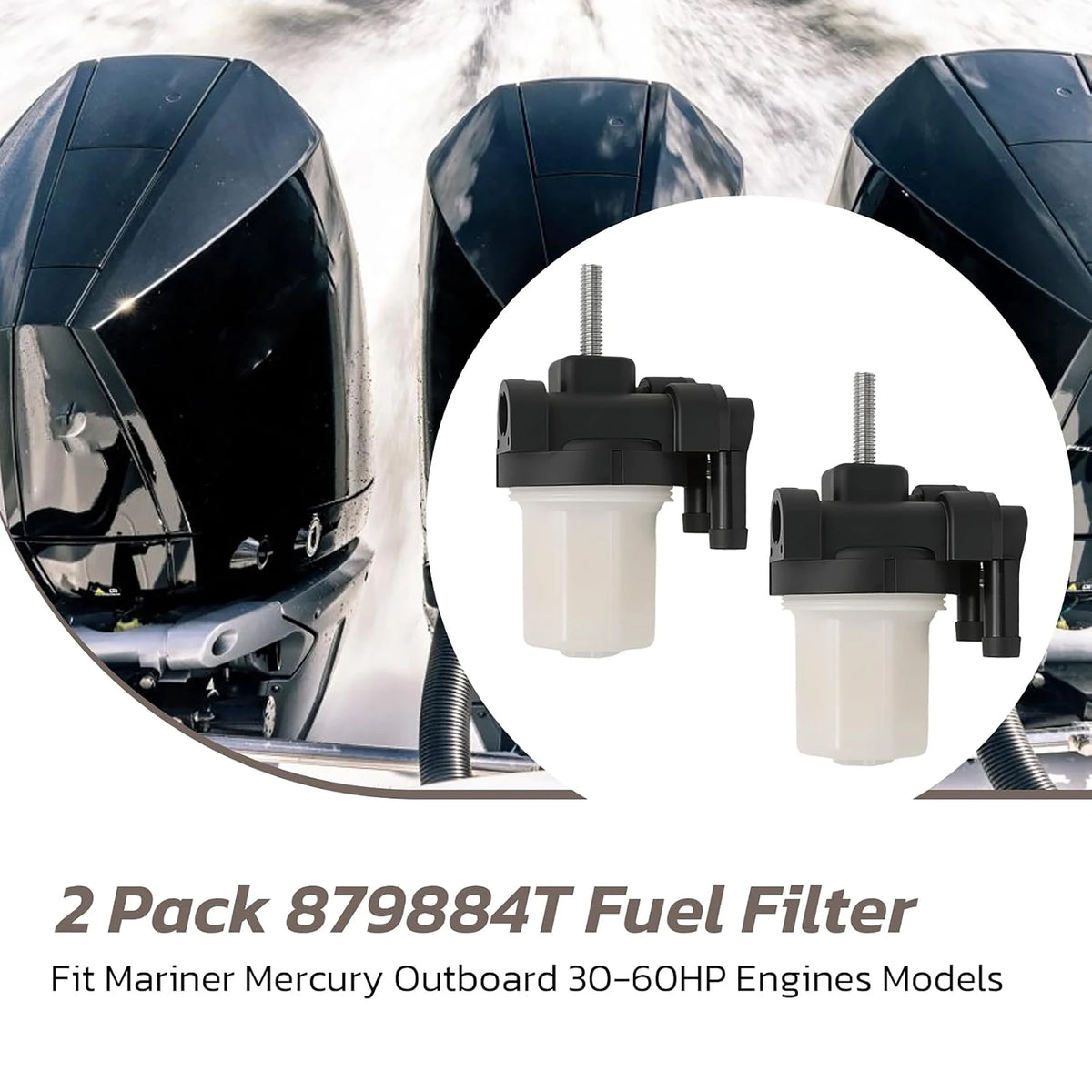 🚤⛽ Pack 2 Filtros de Combustible Mercury 4T 30–60 HP – Repuesto para Motor Fueraborda