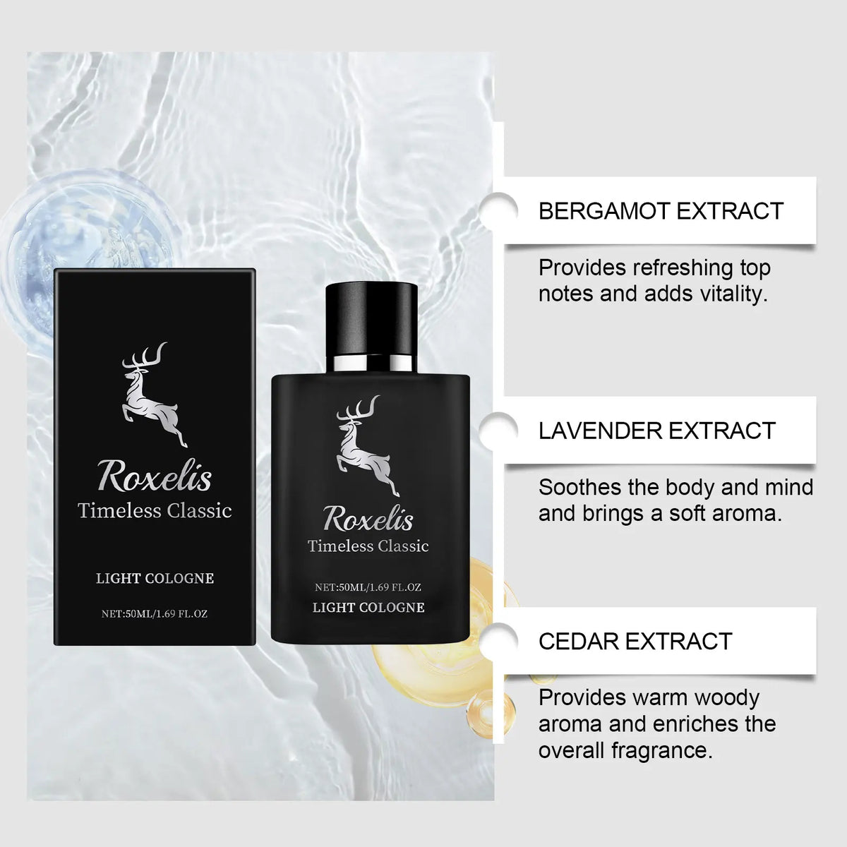 **Charm Classic - Eau de Toilette Fresco y Amaderado para Hombre 50ml**