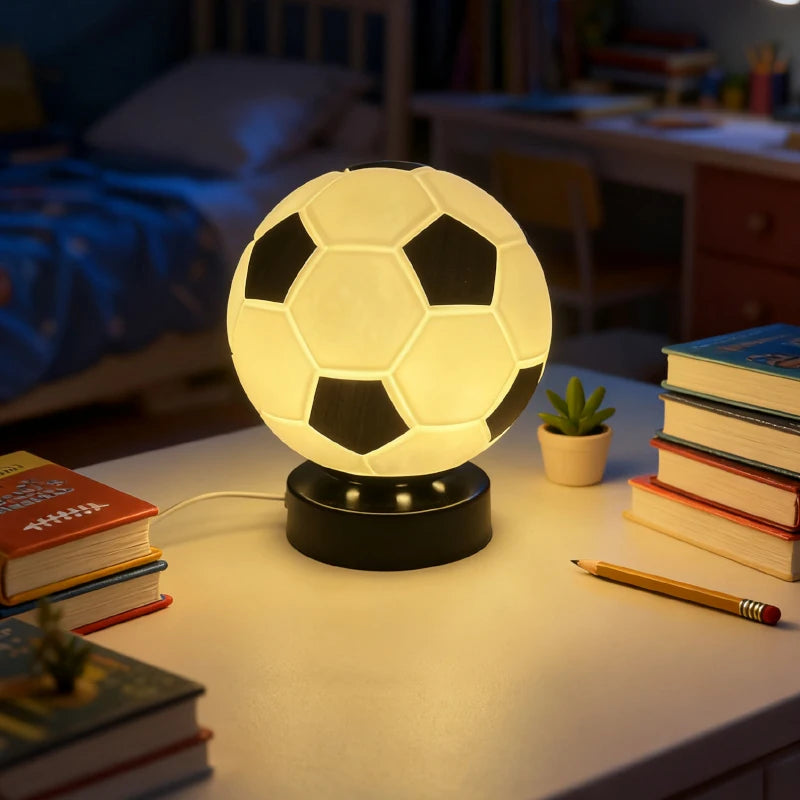 Lámpara de Mesa LED Fútbol - Decoración Creativa y Regalo Original.