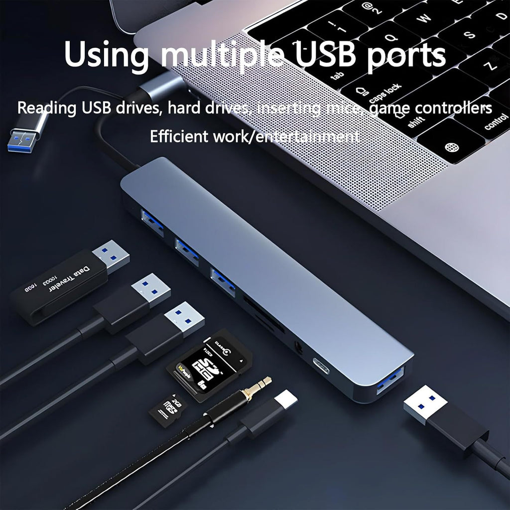 Hub USB 3.0 7 en 1 – Expansor de Puertos Multifunción.