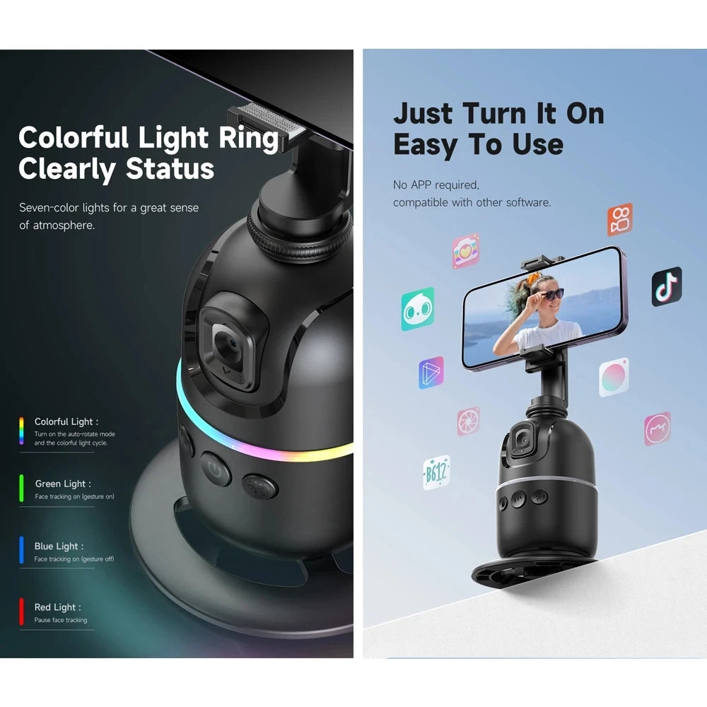 P03 – Soporte Gimbal 360° con Seguimiento Facial para Móvil.