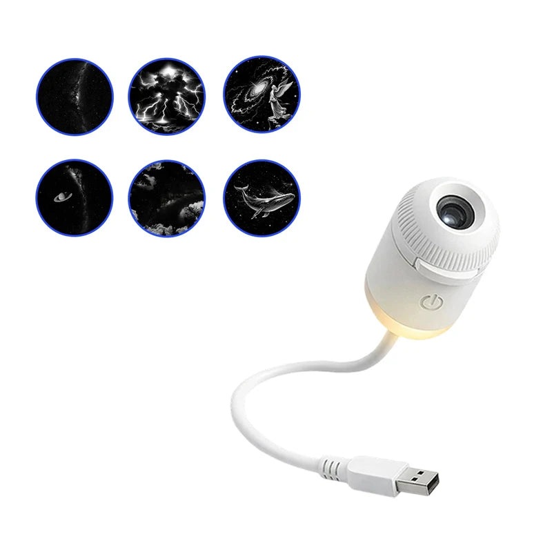 🌌✨ Mini Proyector Galaxy 2 en 1 – Luz Nocturna y Ambiente.