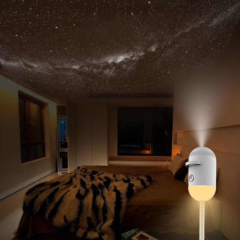 🌌✨ Mini Proyector Galaxy 2 en 1 – Luz Nocturna y Ambiente.