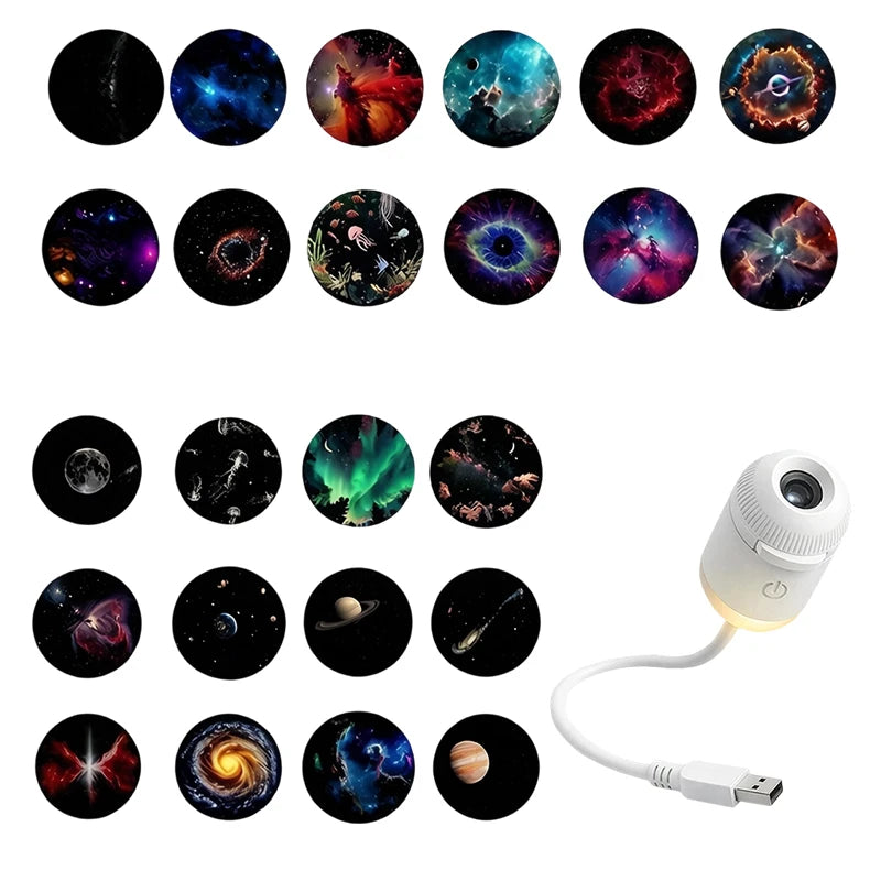 🌌✨ Mini Proyector Galaxy 2 en 1 – Luz Nocturna y Ambiente.