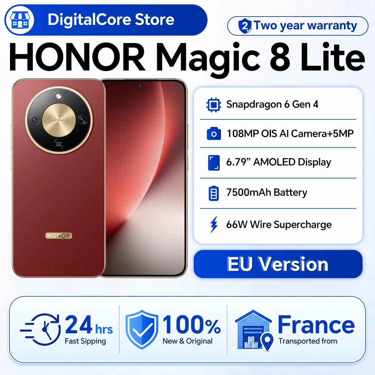 📱⚡ HONOR Magic8 Lite 5G – Pantalla AMOLED, Cámara 108 MP OIS y Batería 7500 mAh.