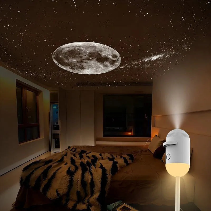 🌌✨ Mini Proyector Galaxy 2 en 1 – Luz Nocturna y Ambiente.