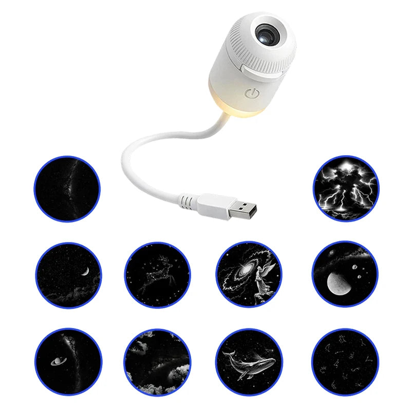 🌌✨ Mini Proyector Galaxy 2 en 1 – Luz Nocturna y Ambiente.