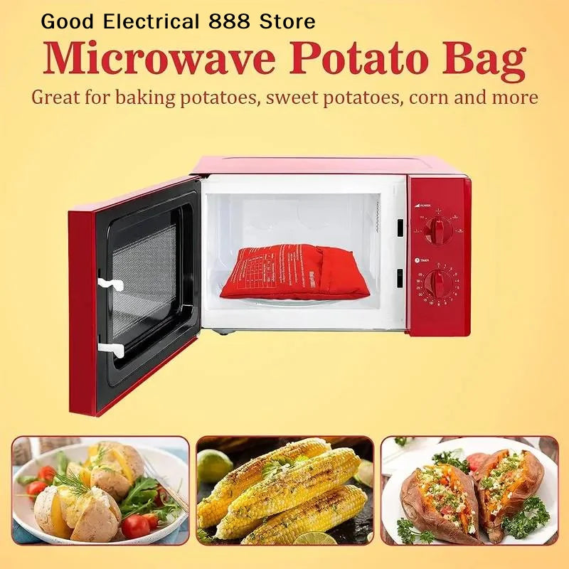 Microwave Potato Bag Reusable Express Microwave Potato Cooker Bag Baked Potato Cooker Perfect Potatoes 4 Minutes Red Baked Pouch