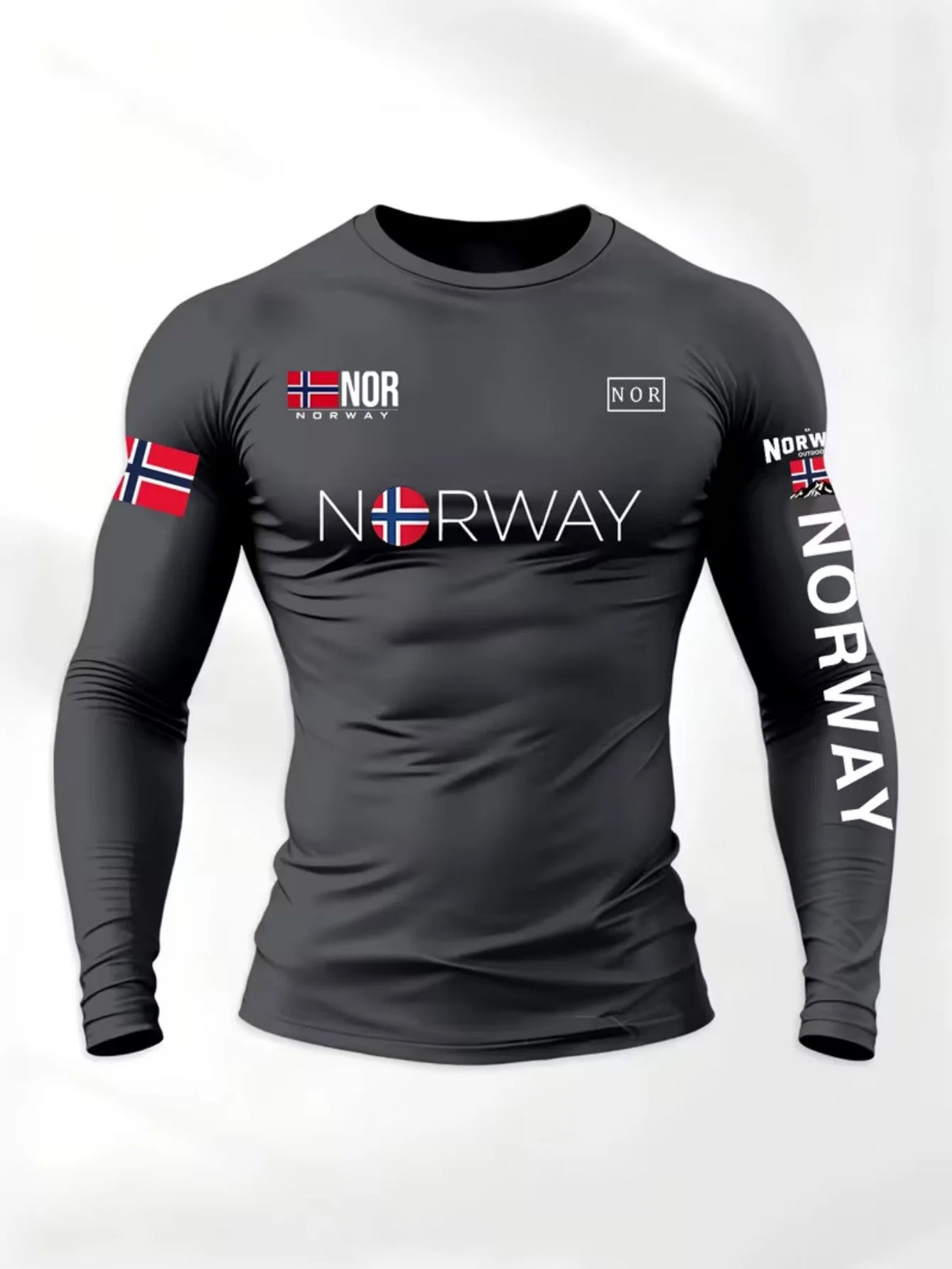 Muscle shaping men's compression tight top T-shirt, high elasticity sweat absorbing and breathable, motorcycle training suit
